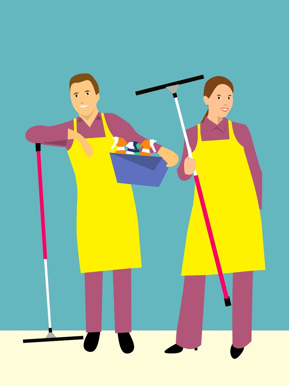 together cleaning the house, family, husband